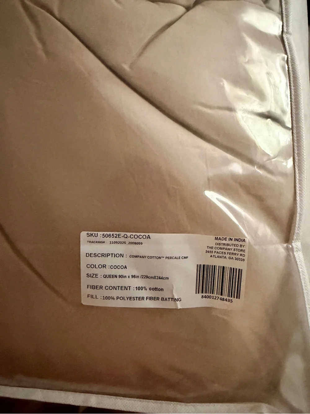 Company Cotton Classic Cool Percale Comforter - Cocoa